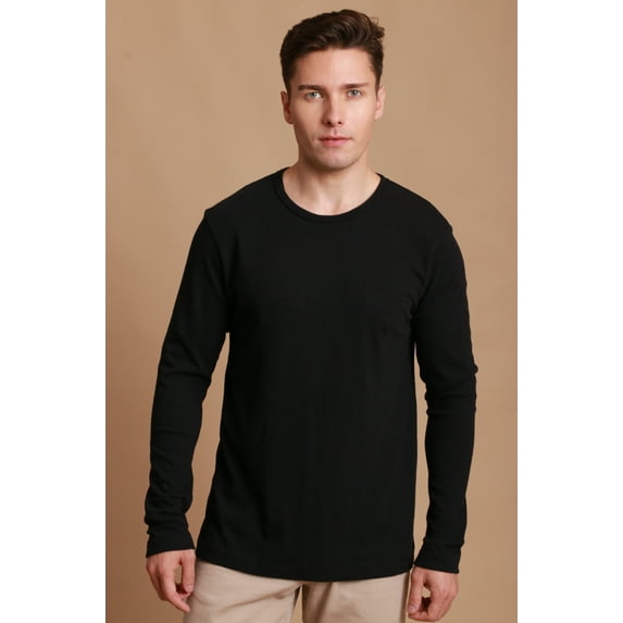 Men's Long Sleeve Crew Neck Shirt Size: XL | Color: Black