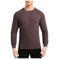 thumbnail image 1 of Men's Long Sleeve Crew Neck Thermal Shirt Warm Winter Base Layer Top Comfortable Casual Streetwear Fashion Mens Casual Crew Neck Basic Tees, 1 of 4