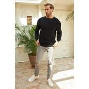 Wear Sierra Mens Pullover Sweater, Long Sleeve, Crewneck, for Male, Relaxed Fit, Black, X-Large