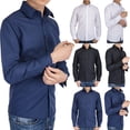 thumbnail image 1 of Men's Long Sleeve Dress Shirt Solid Slim Fit Casual Business Formal Button Up Shirts(White), 1 of 6