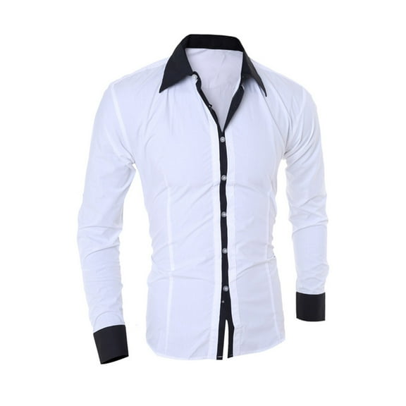 Men's Long Sleeve Dress Shirts, Classic Button Down Dress Shirt Regular Fit Casual Cotton Shirt Formal Business