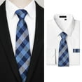thumbnail image 1 of Men's Long Sleeve Dress Shirt with Matching Tie and Handkerchief Set White Button Down Shirt L, 1 of 7