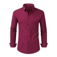 thumbnail image 1 of Men's Long Sleeve Dress Shirts Stretch Wrinkle Free Button Down Shirt Business Wedding Formal Shirts Regular Fit, 1 of 5
