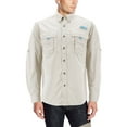 thumbnail image 1 of Men’s Long Sleeve Fishing Waterproof Quick Dry UPF 50+ Nylon Tuna Button Shirt (Ivory, 2XL), 1 of 4