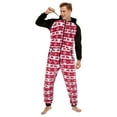 thumbnail image 1 of Men's Long Sleeve Flannel Christmas Printed Jumpsuit Zipper Hood Pyjamas Nightwear, 1 of 9