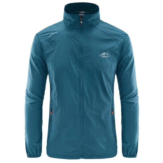 Men's Long Sleeve Full Zip Athletic Running Jacket Quick Dry Sun Protection UPF 50+ Sports Outdoor Tops