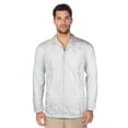 thumbnail image 1 of Men's Long Sleeve Guayabera Cuban Beach Wedding Button-Up Casual Dress Shirt, White, 2XL, 1 of 2