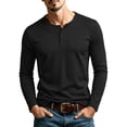 thumbnail image 1 of Men's Long Sleeve Henley Shirts Lightweight 3-Button Fashion Casual T-Shirts Quick Dry Soft Basic Pullover Tops, 1 of 8