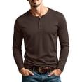 thumbnail image 1 of Men's Long Sleeve Henley Shirts Lightweight 3-Button Fashion Casual T-Shirts Quick Dry Soft Basic Pullover Tops, 1 of 8