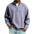 thumbnail image 1 of Men's and Big Men's Waffle Knit Long Sleeve Quarter Zip Pullover Henley T-Shirt, 1 of 4