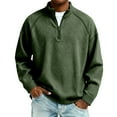 thumbnail image 1 of Men's and Big Men's Waffle Knit Long Sleeve Quarter Zip Pullover Henley T-Shirt, 1 of 4