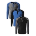 thumbnail image 1 of Men's Long-Sleeve Base Layer Henley T-Shirt/Casual Henley Baseball Round Neck T-Shirt - 3 Pack, 1 of 3