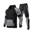 thumbnail image 1 of Men’s Long Sleeve Hooded Sweatshirt and Jogger Pants Set Casual Pullover Hoodie and Drawstring Pants Two Piece Outfit Black L, 1 of 3