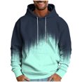 thumbnail image 1 of Men's Long Sleeve Hoodie Casual Gradient Color Drawstring Hooded T-Shirts Spring Athletic Jogging Pullover Tops with Pocket, 1 of 5
