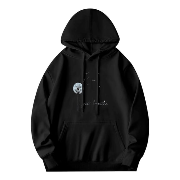 Men's Long Sleeve Hoodie Pullover Sweatshirt & ' You Deserve ' Text - Relaxed Fit with Front Pocket