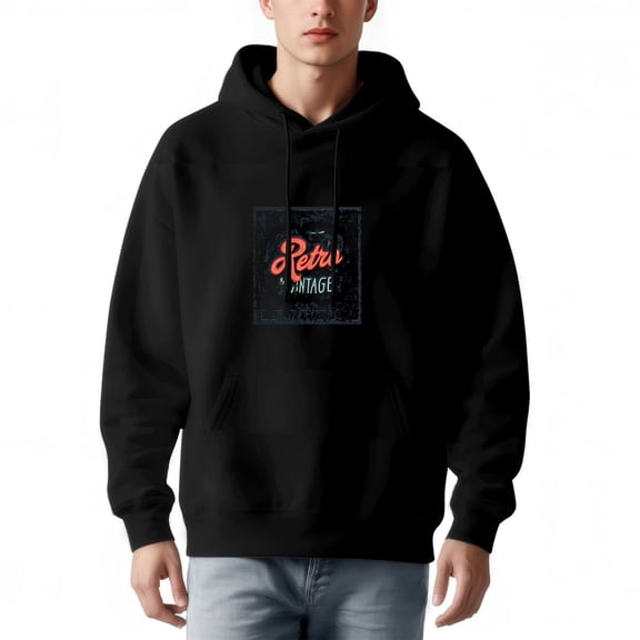 Men's Long Sleeve Hoodie Pullover Sweatshirt with Front Pocket Retro Vintage Design Stylish Pattern Comfortable Casual Wear