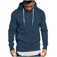 thumbnail image 1 of Men's Long Sleeve Hoodie Summer Spring 1/4 Zip Up Hooded Shirts Casual Drawstring Regular Fit Fashion Streetwear Big & Tall, 1 of 6