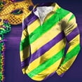 thumbnail image 1 of Men's Long Sleeve Lapel Full Print T-Shirt Zipper Casual Breathable Polyester for Daily Party Fashion, 1 of 3