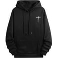 thumbnail image 1 of Men's Long Sleeve Lightweight Hooded Drawstring Letter Print Casual Y2K Graphic Hoodies Sweatshirt Tops Pullover, 1 of 8