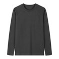 thumbnail image 1 of Men's Long Sleeve Loose Shirts Casual Pullover Basic Sweatshirt Fall Crewneck Solid Color Basic Blouses for Men (Dark Gray M), 1 of 1