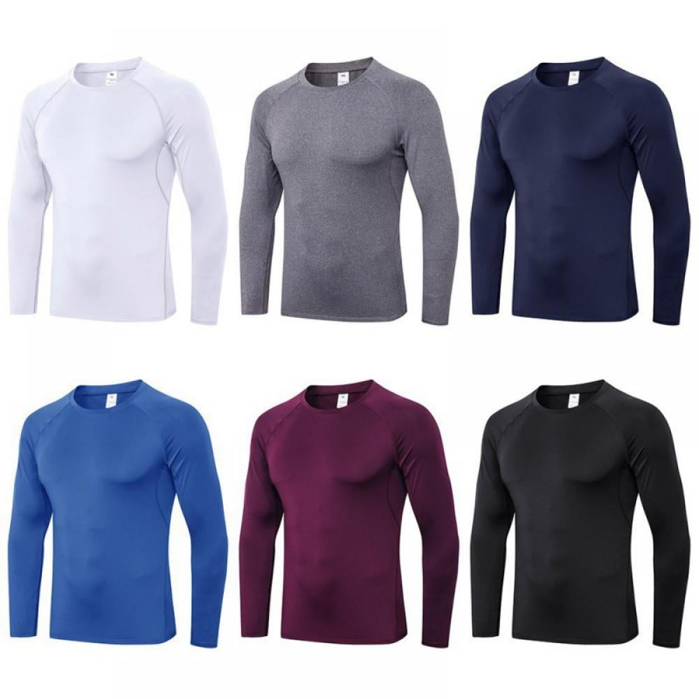 Men's Long Sleeve Moisture Wicking Athletic Shirts Running Training