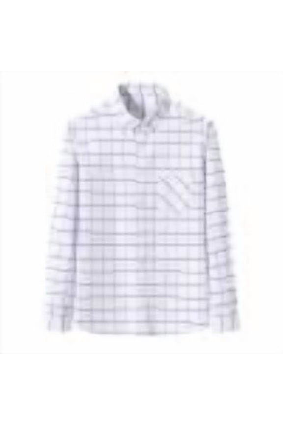 Men's Long Sleeve Oxford Formal Shirt Plaid Button Down Collar Shirts Casual Spring Dress Work Shirt with Pocket