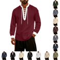 thumbnail image 1 of Men’s Long Sleeve Pirate Shirt Medieval Top Pirate Costume Halloween Cosplay Mens Halloween Costume, Size S, 1 of 5