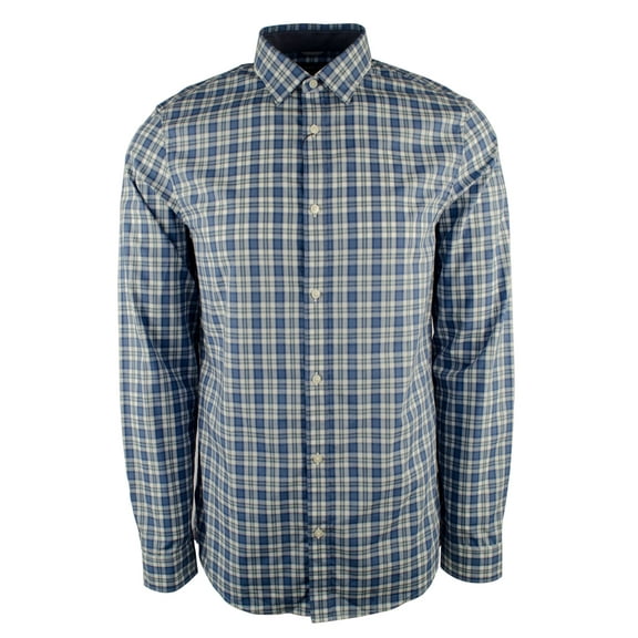 Men's Long Sleeve Plaid Cotton Slim Fit Shirt-SB-L