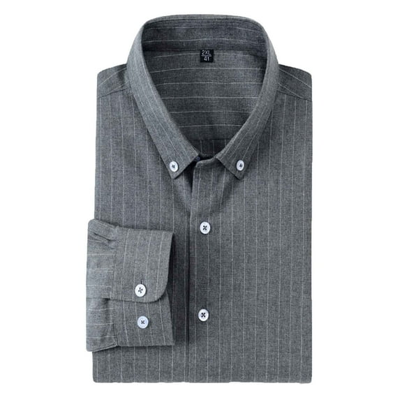 Men's Long Sleeve Plaid Dress Shirt Business Casual Slim Fit Button Lapel Casual Work Shirts