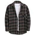thumbnail image 1 of Men's Long - Sleeve Plaid Loose - Fit Shirt Jacket - Casual and Stylish, 1 of 3