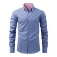 thumbnail image 1 of Men's Long Sleeve Plaid/Striped Shirts Button Down Cotton Regular Fit Dress Shirt, 1 of 8