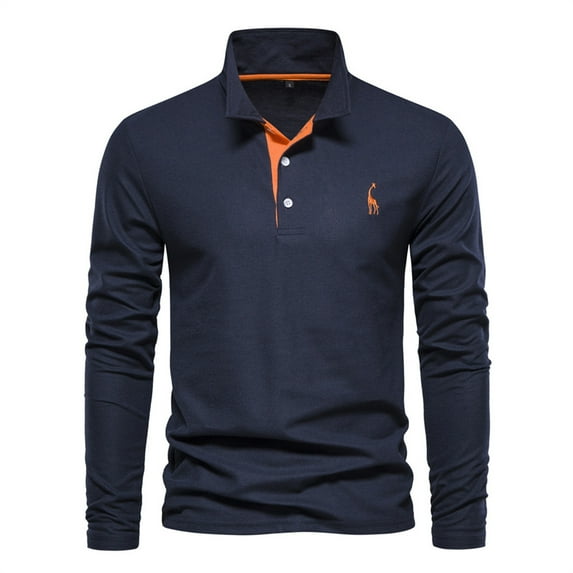 Men's Long Sleeve Polo Shirt, Classic Fit, Casual Solid Color, Soft Cotton, Stylish Collar, Comfortable Wear, Red