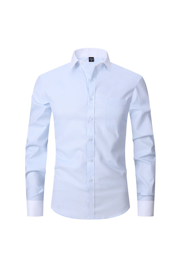 Men's Long Sleeve Polo Shirt,Solid Color Collar Long Sleeve Shirt Long Sleeve Moisture Wicking Shirt with UV Protection, Ideal for the Golf Course & Clubhouse | Long Sleeve Polo Shirts for Men