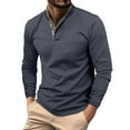 thumbnail image 1 of Men's Long Sleeve Polo Shirts Male Patchwork Lapel Long Sleeve Polo Shirts Athletic Work Pullover Shirts Tops Golf Shirts For Men, 1 of 9