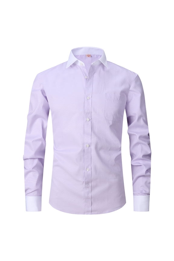 Men's Long Sleeve Polo,Solid Color Collar Long Sleeve Shirt Vintage Inspired Long Sleeve Top,Smart Casual & Preppy Style | Mens Shirts Long Sleeve