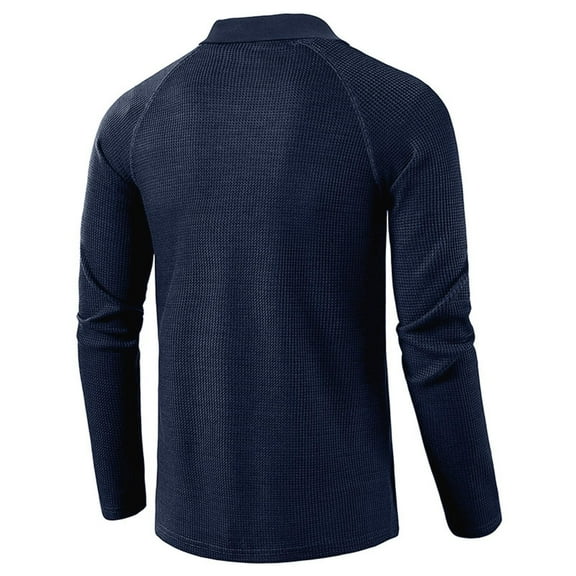 Men's Long Sleeve Polos Shirt Golf Shirts Regular Jersey Tennis Shirt Cotton T Shirts Casual Fashion V Neck Lapel Shirt Men Solid Color Quick-Dry Pullover Top