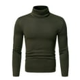 thumbnail image 1 of Men's Long Sleeve Pullover Basic Designed Undershirt Stretch Slim Fit Sweaters Mock Neck Fall Winter Warmth Tops, 1 of 1