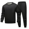 thumbnail image 1 of Men’s Long Sleeve Pullover Crewneck Sweatshirt and Jogger Pants Set Casual Two Piece Tracksuit Outfit with Ribbed Cuffs Waistband Pockets, 1 of 3