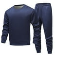 thumbnail image 1 of Men’s Long Sleeve Pullover Crewneck Sweatshirt and Jogger Pants Set Casual Two Piece Tracksuit Outfit with Ribbed Cuffs Waistband Pockets, 1 of 3