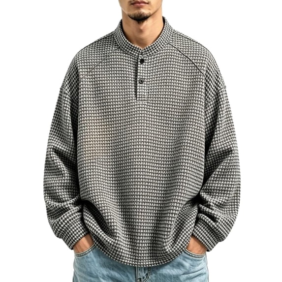 Men's Long Sleeve Pullover Stand Collar Raglan Sweatshirt Loose Casual Tops for Daily Travel Street Weekend Leisure Outfits White 3XL