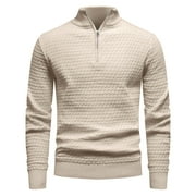 ZAITUN Men's Long Sleeve Quarter-Zip Pullover Sweaters Slim Fit Lightweight Casual Sweater