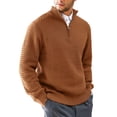 thumbnail image 1 of Men's Long Sleeve Quarter-Zip Pullover Sweaters Slim Fit Lightweight Casual Sweater, 1 of 9
