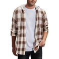 thumbnail image 1 of Fulorrnie Men's Long Sleeve Quilted Lined Flannel Shirt Jacket with Hood Jackets for Men, 1 of 5