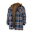 thumbnail image 1 of Men's Long Sleeve Quilted Lined Flannel Shirt Jacket with Hood, 1 of 4