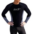thumbnail image 1 of Men's Long Sleeve Rash Guard and Board Shorts Two Piece Swimwear Set for Sun Surfing Snorkeling, 1 of 6