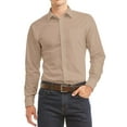 thumbnail image 1 of Men's Long Sleeve Regular Fit Button Up Pocket Solid Standard Cuff Dress Shirt, 1 of 2