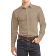 thumbnail image 1 of Men's Long Sleeve Regular Fit Button Up Pocket Solid Standard Cuff Dress Shirt, 1 of 2
