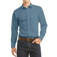 thumbnail image 1 of Men's Long Sleeve Regular Fit Button Up Pocket Solid Standard Cuff Dress Shirt, 1 of 2