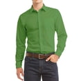 thumbnail image 1 of Men's Long Sleeve Regular Fit Button Up Pocket Solid Standard Cuff Dress Shirt, 1 of 2