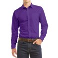 thumbnail image 1 of Men's Long Sleeve Regular Fit Button Up Pocket Solid Standard Cuff Dress Shirt, 1 of 2